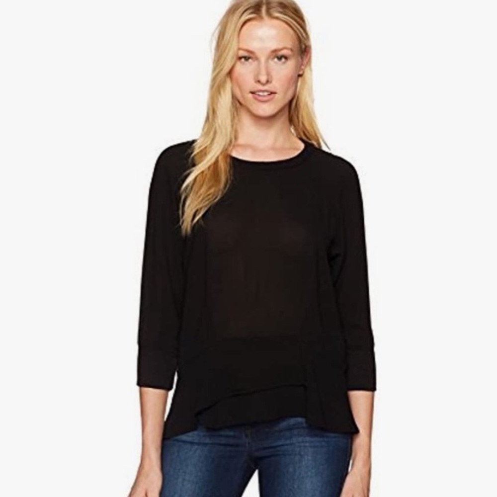 Wilt Georgette Blouse Top Tee Black Size S